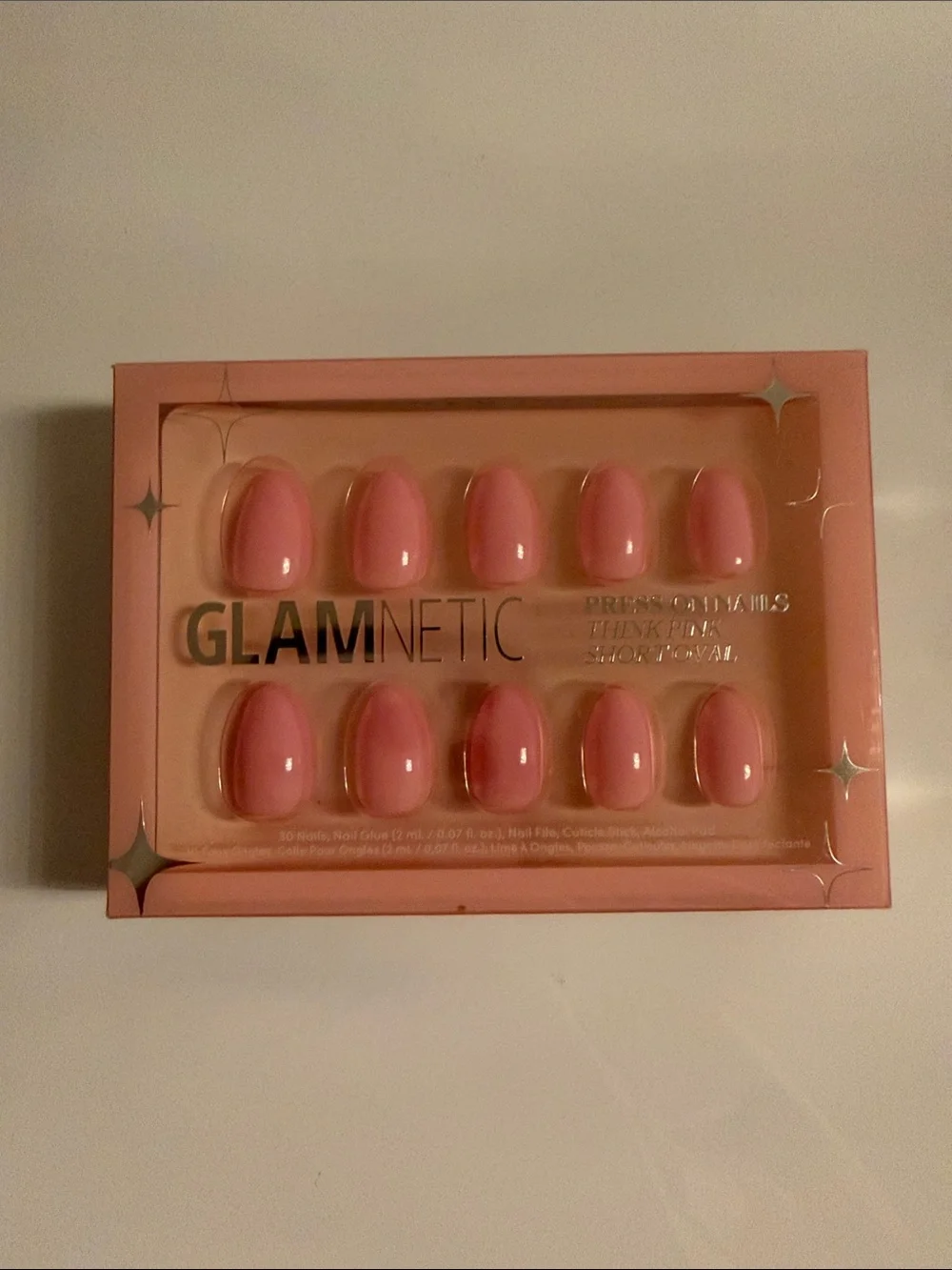 Glamnetic Press-On Nails - Pink Classic Oval Set, think pink